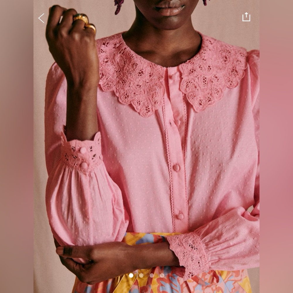 Sezane Katherine Shirt Bright Pink - Size 10